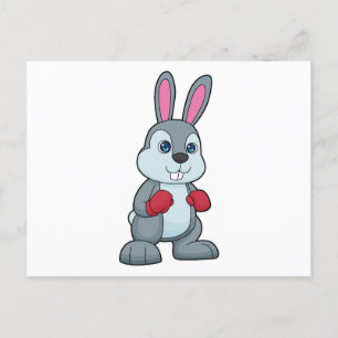 Kaninchen-Box-Boxer-Boxhandschuhe Postkarte
