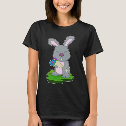 Kaninchen Bündel von Blume Blume T-Shirt (Vorderseite)
