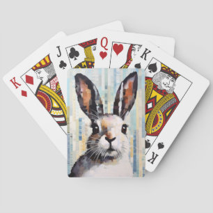Kaninchen Bunny Animal Art Deco Paint Spielkarten