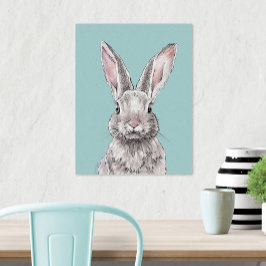 Kaninchen Bunny Animal Art Niedlicher Frühling Poster