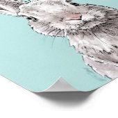 Kaninchen Bunny Animal Art Niedlicher Frühling Poster (Ecke)