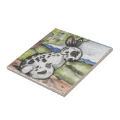 Kaninchen Bunny Black & White Oaster Art Fliese (Seite)