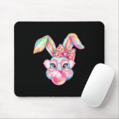 Kaninchen Bunny Blows Glücklicher Ostern Niedlich Mousepad (Mit Mouse)