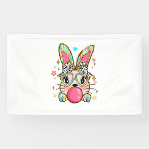 Kaninchen Bunny Blows Gum Osterfeiertag Coquett Banner