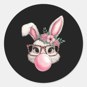 Kaninchen Bunny Blows Ostern Tag Niedlich Frauen Runder Aufkleber