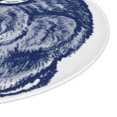 Kaninchen Bunny Cobalt Blaues Weiß Tinte Sketch Ku Schneidebrett (Ecke)