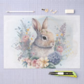 Kaninchen Bunny Floral Watercolor Seidenpapier (Handwerk)