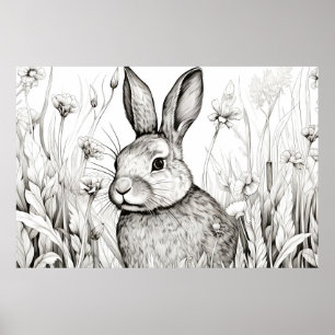 Kaninchen Bunny Friedlich Nature Pinacoteca Casa R Poster