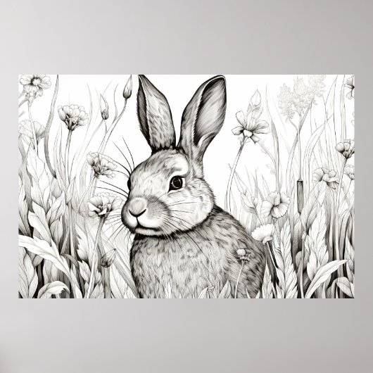 Kaninchen Bunny Friedlich Nature Pinacoteca Casa R Poster (Vorne)