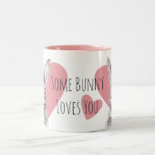 Kaninchen Bunny Liebe Süße Tier Pink Hearts Funny Zweifarbige Tasse (Mittel)
