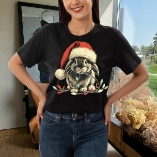 Kaninchen Bunny Nage Weihnachtslicht Weihnachten T-Shirt