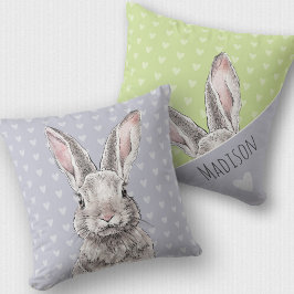 Kaninchen Bunny Niedlich Pastel Art zweiseitig Kissen