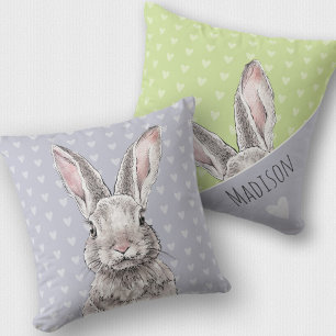 Kaninchen Bunny Niedlich Pastel Art zweiseitig Kissen