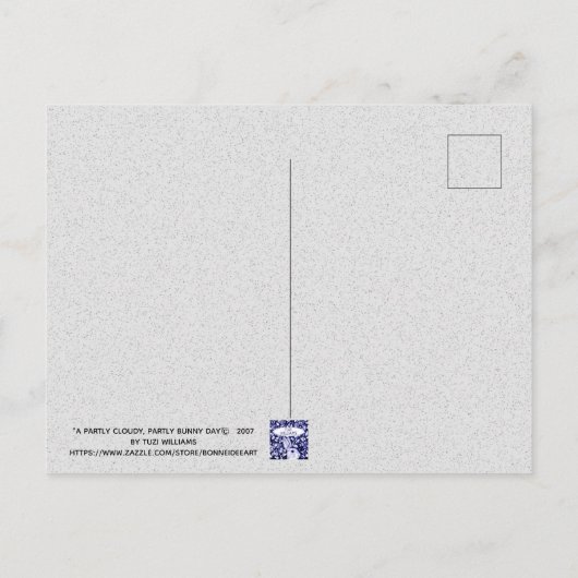 Kaninchen Bunny Watching Wolken Spaß Wasserfarbe K Postkarte (Rückseite)