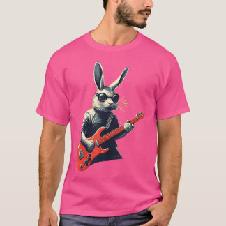 Kaninchen Bunny Wearing Sonnenbrille spielen Gitar T-Shirt