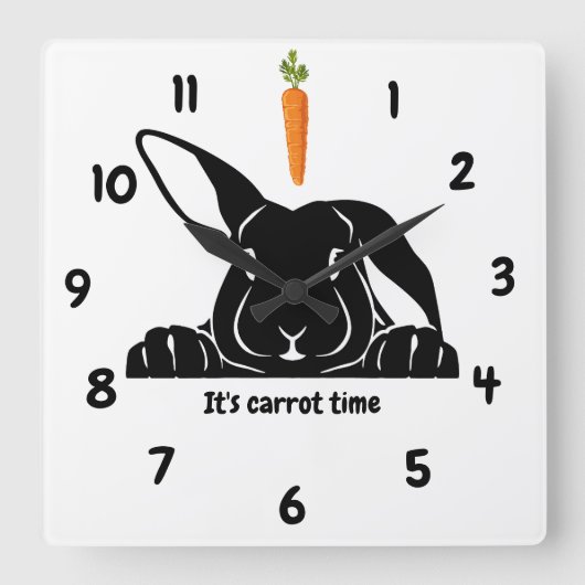 Kaninchen Carrot Wall Uhr (Vorderseite)