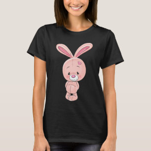 Kaninchen-Cartoon Zeichnend   Niedlich Pink Bunny  T-Shirt