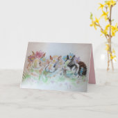 Kaninchen Cate Bunny Kanbits Wasserfarbe Geburtsta Karte (Gelbe Blume)