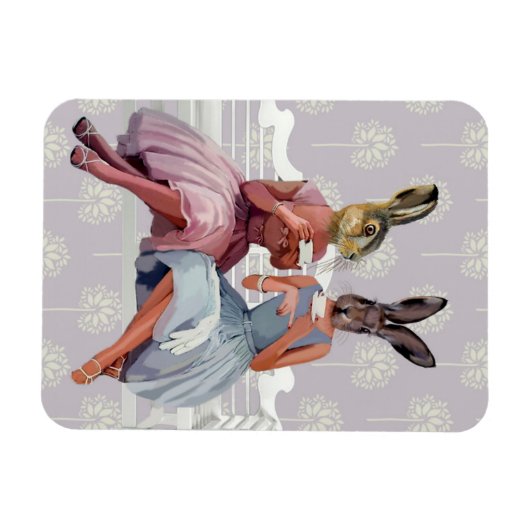 Kaninchen-Chat Magnet (Horizontal)