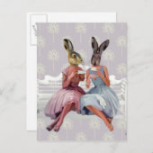 Kaninchen-Chat Postkarte (Vorne/Hinten)