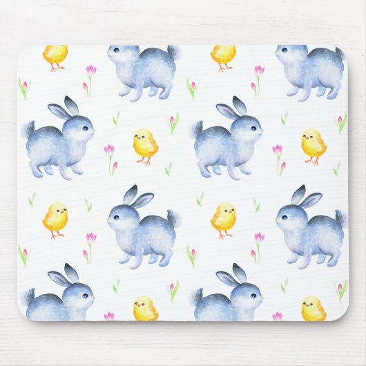 Kaninchen & Chicks Lover Geschenk, glückliches Ost Mousepad (Vorne)