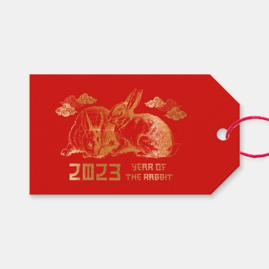 Kaninchen Chinesisch Zodiac Lunar Neujahr Geschenkanhänger (Vorderseite (Horizontal))