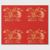 Kaninchen Chinesisch Zodiac Lunar Neujahr Geschenkpapier (Flach)