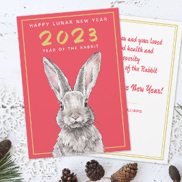 Kaninchen Chinesisches Neujahr 2023 Bunny Animal A Feiertagskarte