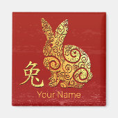 Kaninchen Chinesisches Sternzeichen Horoskop Magnet (Vorne)
