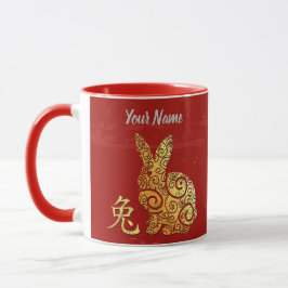 Kaninchen Chinesisches Zodiakszeichen Goldenes Hor Tasse