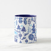 Kaninchen Chinoiserie Blaue Tasse (Zentrum)