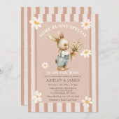 Kaninchen Daisy Blume Einige Sonne ist unterwegs Einladung (Vorne/Hinten)