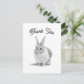 Kaninchen Danke Postkarte (Stehend Vorderseite)