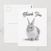 Kaninchen Danke Postkarte (Vorne/Hinten)