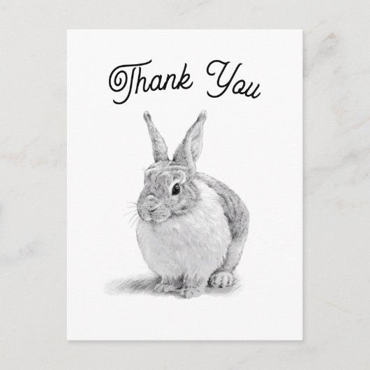 Kaninchen Danke Postkarte (Vorderseite)