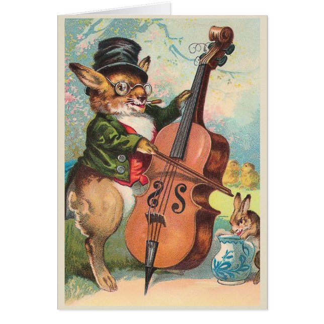 "Kaninchen, das den Cello" Vintag spielt (Vorne)