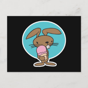 Kaninchen, das Eis isst Postkarte