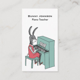 Kaninchen, das Klavier-Visitenkarte spielt Visitenkarte