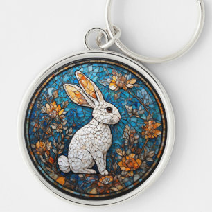 Kaninchen Dekoratives Buntglas Schlüsselanhänger