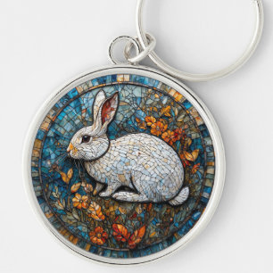 Kaninchen Dekoratives Buntglas Schlüsselanhänger