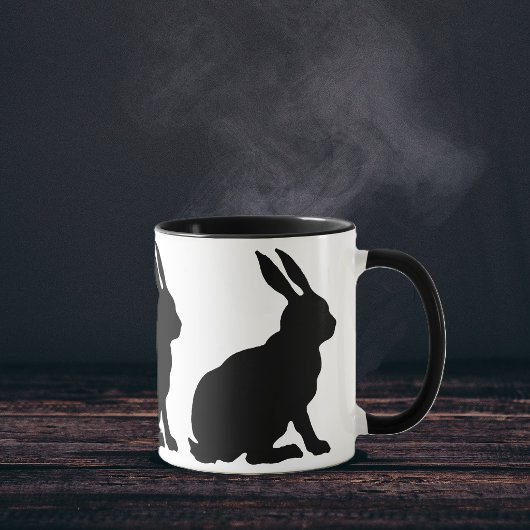 Kaninchen der schwarzen Silhouette Tasse