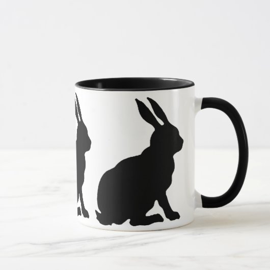 Kaninchen der schwarzen Silhouette Tasse (Rechts)