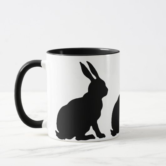 Kaninchen der schwarzen Silhouette Tasse (Links)