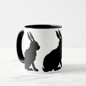 Kaninchen der schwarzen Silhouette Tasse (Vorderseite Links)