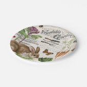 Kaninchen des Vintagen Gartens Pappteller (Schrägansicht)