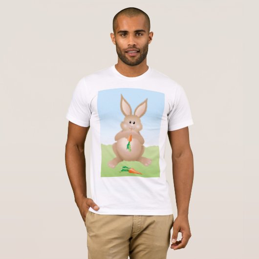 Kaninchen, die den Carrot Mens T - Shirt essen (Vorne ganz)