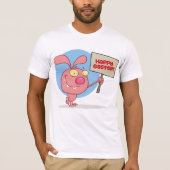 Kaninchen, die einen glücklichen Ostersigniker-T - T-Shirt (Vorderseite)