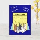 Kaninchen, die über Kaninchenpflege lesen: Dunkelb Karte (Gelbe Blume)