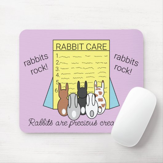 Kaninchen, die über Kaninchenpflege lesen: Mousepad (Mit Mouse)