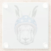 Kaninchen-Draufgänger Glasuntersetzer (Rückseite)